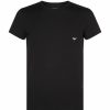 Men * | Armani Stretch Cotton Eagle T-Shirt 00020 Black Loungewear