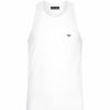 Men * | Armani Stretch Cotton Eagle Vest 00010 White Loungewear