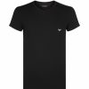 Men * | Armani Stretch Cotton Eagle T-Shirt 00020 Black Pyjamas