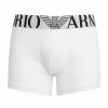 Men * | Armani Stretch Cotton Logo Trunks 00010-White Boxers